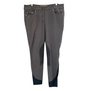 Tredstep Symphony Riding Breeches Pants Grey Women‎ 34R Horse Equestrian Knee